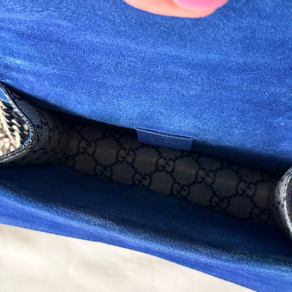 100% Authentic Gucci Blue Floral GG Supreme Bag - Picture 10 of 12